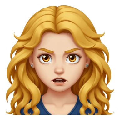 aggressive girl with long wavy hair sticker