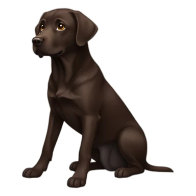 Dark brown labrador sticker