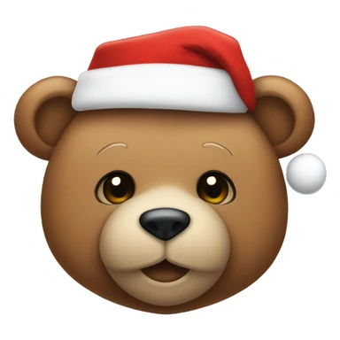 Teddy bear wearing a santa hat sticker