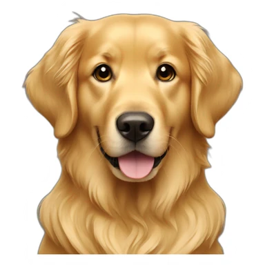 Golden retriever and girl sticker