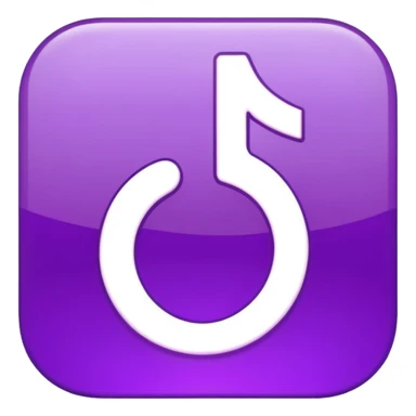 Purple and Cian Symbol of TikTok app sticker