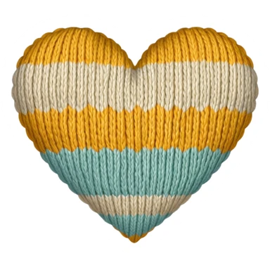 Patterned, Knitted, neutral colored heart  sticker