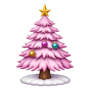 White x-mas tree with pink Christmas tree decorations sticker
