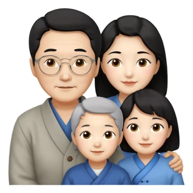 korean mother, korean father, korean grandmother, korean grandfather sticker