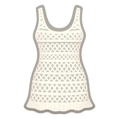 white crochet swim coverup dress twitter emoji style  sticker