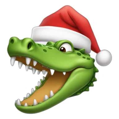 crocodile with santa hat sticker
