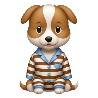 Dog wearing striped pyjamas sticker