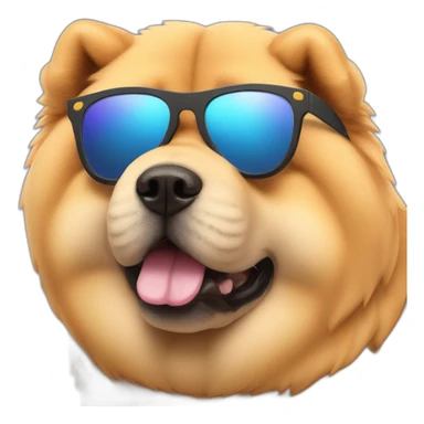 Chow chow with raybon sunglasses sticker