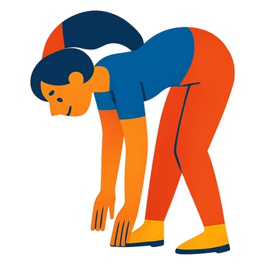bending woman, vibrant toon style sticker