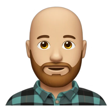 bald bearded red and black flannel sticker