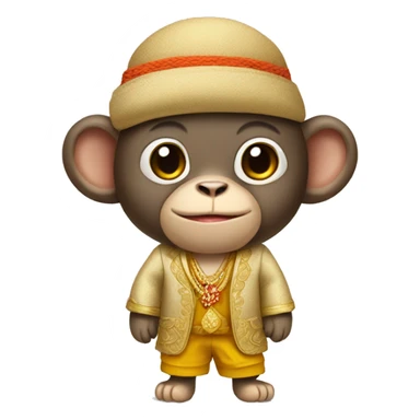 Thai accessory monkey in clothes sticker