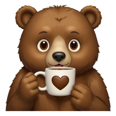 bear drinking coffee sticker