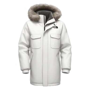 North face coat white sticker