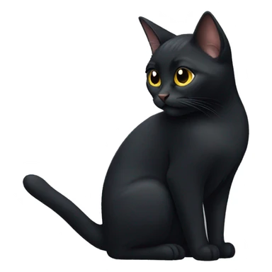 Black cat grooming  sticker