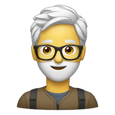 A programer working with glasses sticker