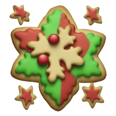 Red and green Christmas cookie sticker