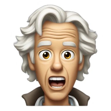 1955 Doc Brown from back to the future looking shocked and his mouth wide open. No eye-ware. sticker