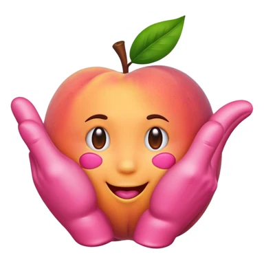 Emoji Peach with hand prints sticker
