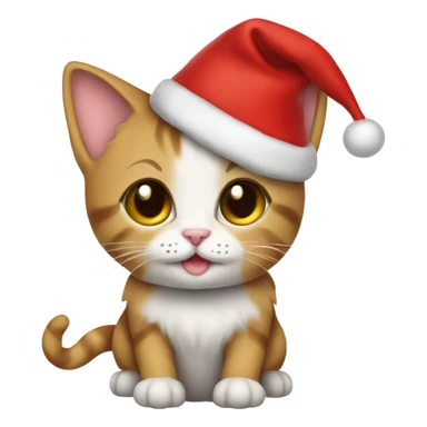 Kitten in Santa costume sticker