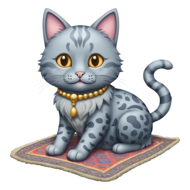 cat suffer on flying carpet sticker