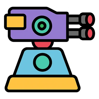 sci fi turret color outline icon sticker