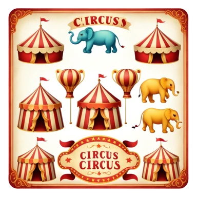 Vintage circus flyers sticker