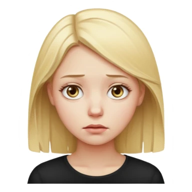 A young blond wowam having the blues sticker