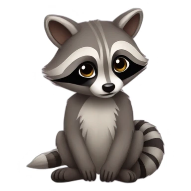 raccoon of love sticker