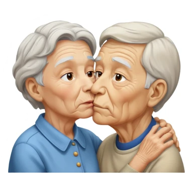 Crea un viejito besando a un joven sticker
