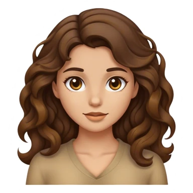 brunette girl with wavy hair and hair color brown golden sticker