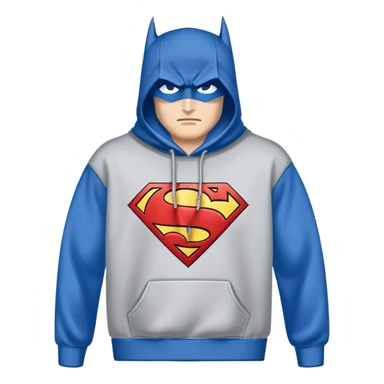 Half Superman Batman  logo hoodie sticker