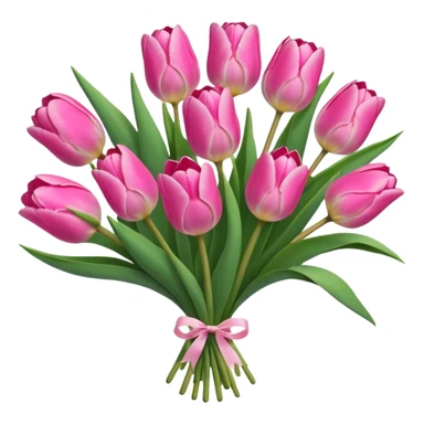 Pink tulip bouquet sticker