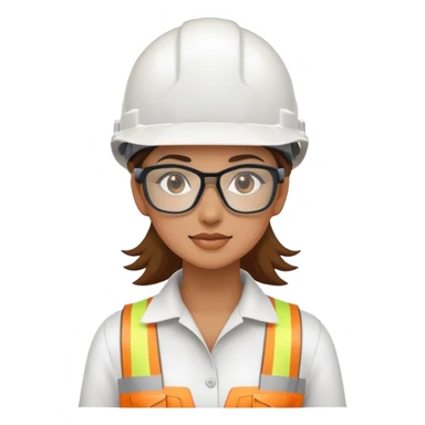 ingeniera mujer con casco blanco Y LENTE sticker