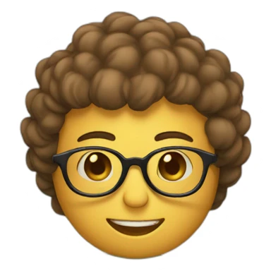 Emoji wearing glasses and reading a book sticker
