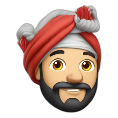 Homme avec un turbans sur la tête avec des grandes craies rouge dans les main avec les main en l'air sticker