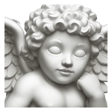 White cherub statue sticker