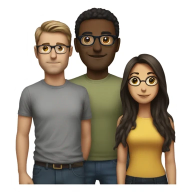 tall brunnete with glasses guy sticker