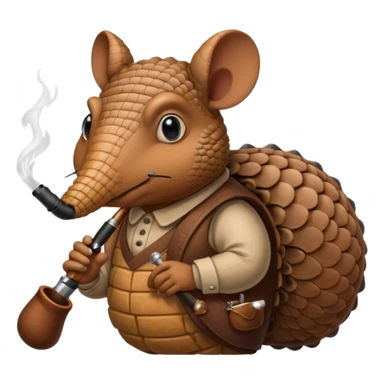 Armadillo smoking a pipe sticker