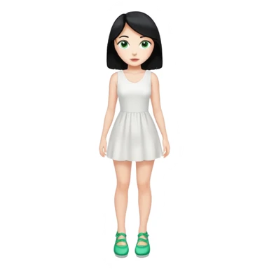 Prince, black hair, body, legst, blue eyes, woman blonde hair, green eyes, sexy white short sleveless dress, shoes sticker