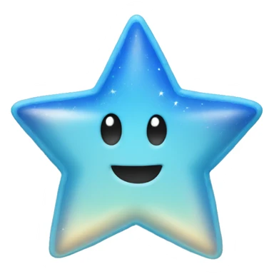 a blue shinning star with 4 legs sticker