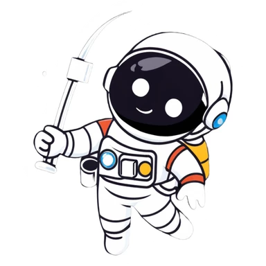 astronaut with pirate eyepatch in space sticker