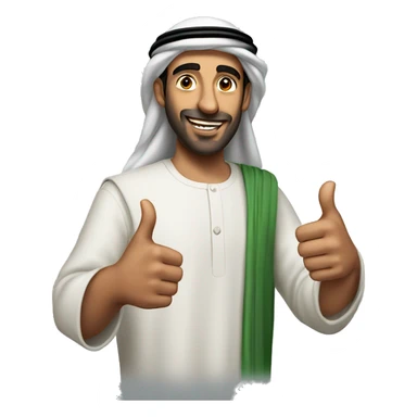 photorealistic Arab man shows thumbs up sticker