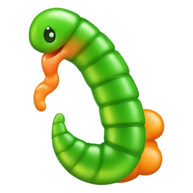 Green and orange gummy worm sticker
