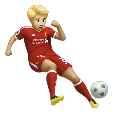 blonde liverpool player kicking sticker