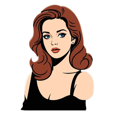 Lana Del Rey with retro Hollywood glamour sticker