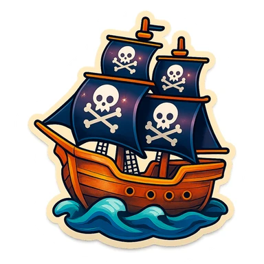 pirate ship sticker