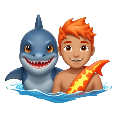 Shark boy lava girl sticker