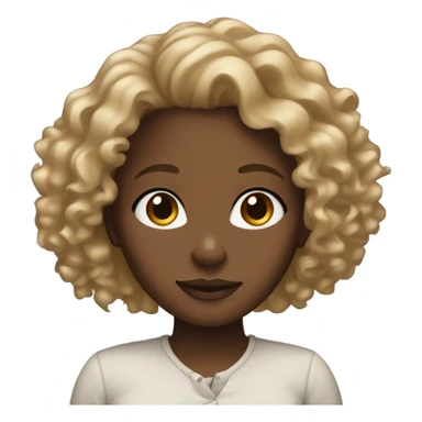 A black girl with curly blonde and brown hair sticker