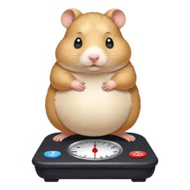 fat hamster pregnant belly stepping on a broken scale looking guilty sticker