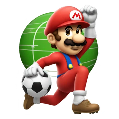 Mario playing football sticker